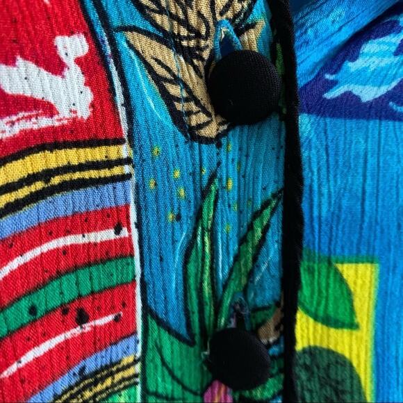 BOP Vintage Art to Wear Tropical Scene Women in Action Art Vibrant Artsy 1X - Picture 9 of 15